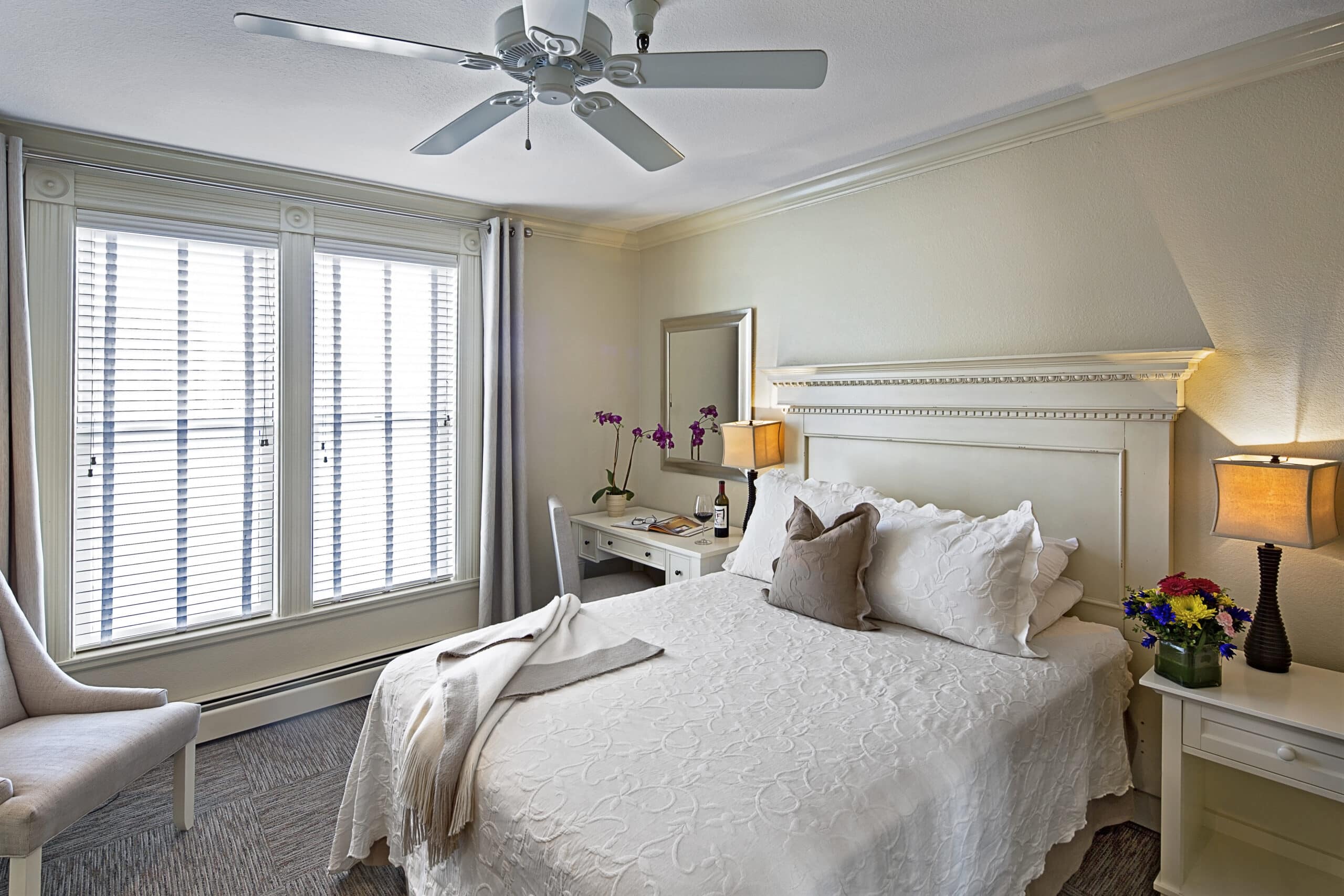 A beautiful room at our Eureka Hotel.